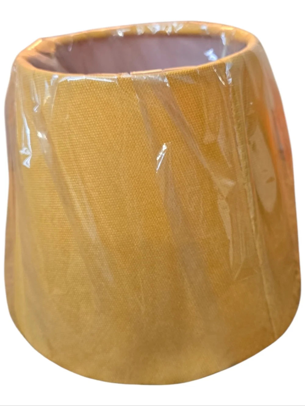 Yellow Fabric Drum Lamp Shade Small Farmhouse Style NWOT